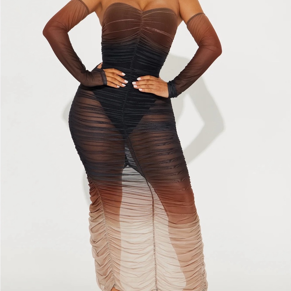 Brown  ombré midi dress